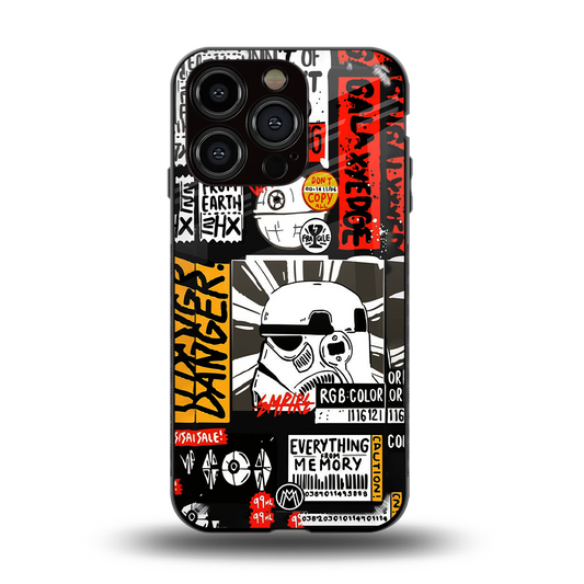 star wars collage back phone cover | glass case for iphone 14 pro