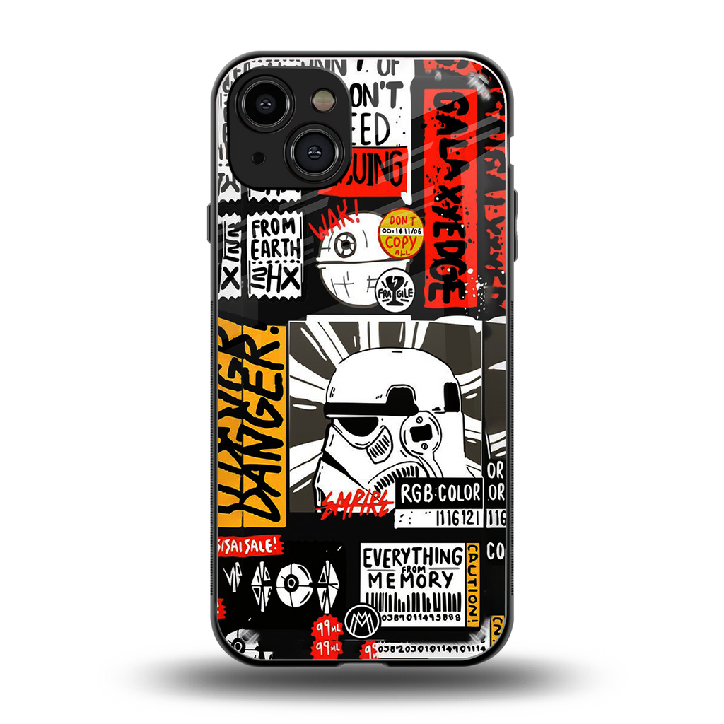 star wars collage back phone cover | glass case for iphone 15