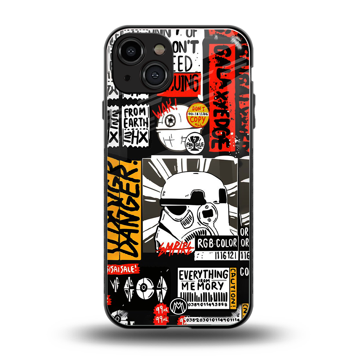 star wars collage back phone cover | glass case for iphone 15