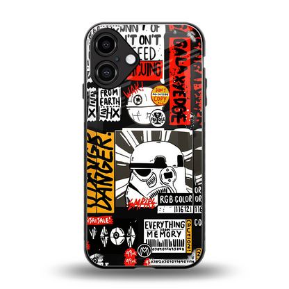 star wars collage back phone cover | glass case for iphone 16 plus