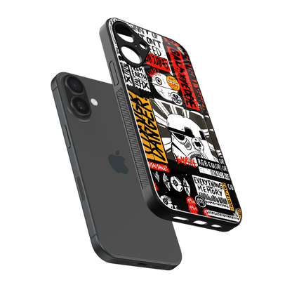 star wars collage back phone cover | glass case for iphone 16 plus
