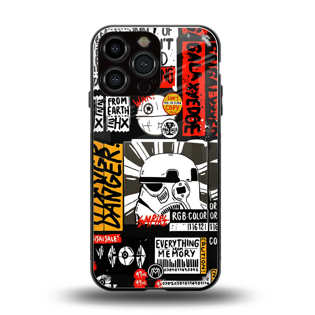 star wars collage back phone cover | glass case for iphone 16 pro max