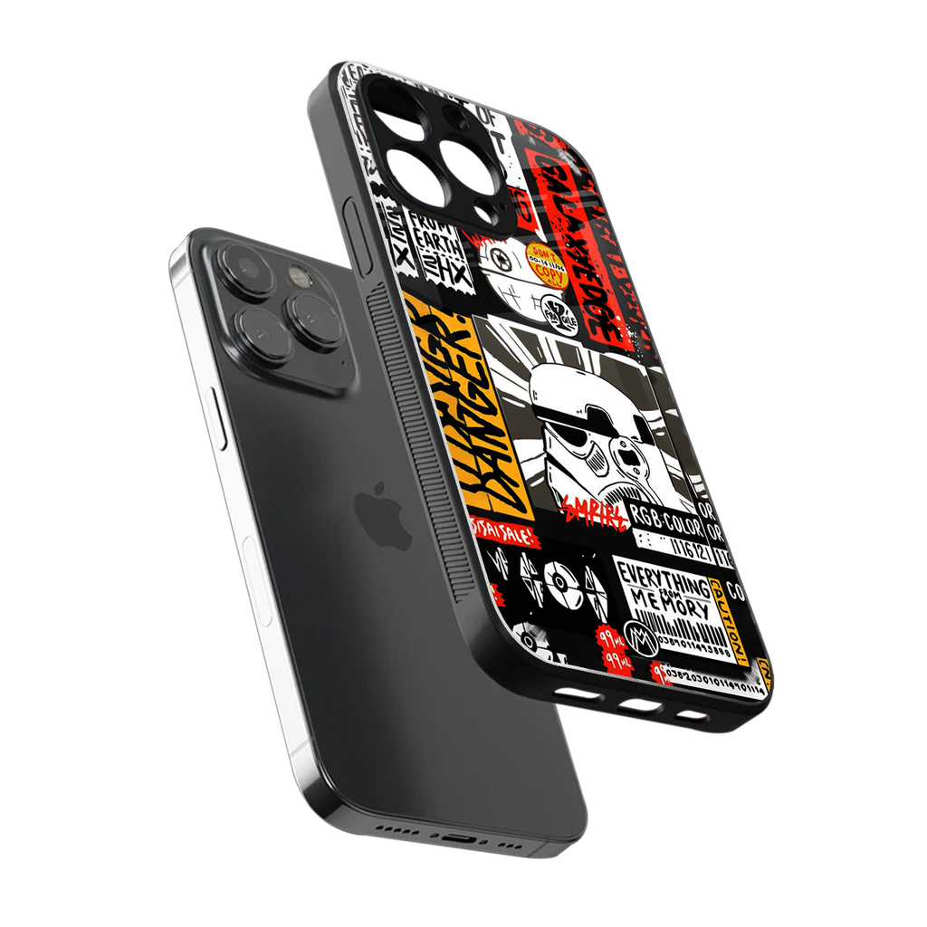star wars collage back phone cover | glass case for iphone 16 pro max