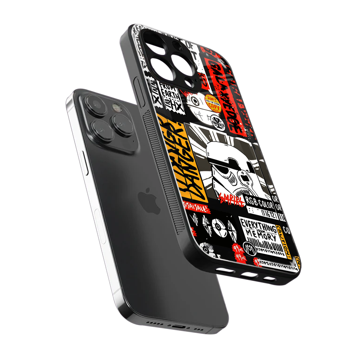 star wars collage back phone cover | glass case for iphone 16 pro max