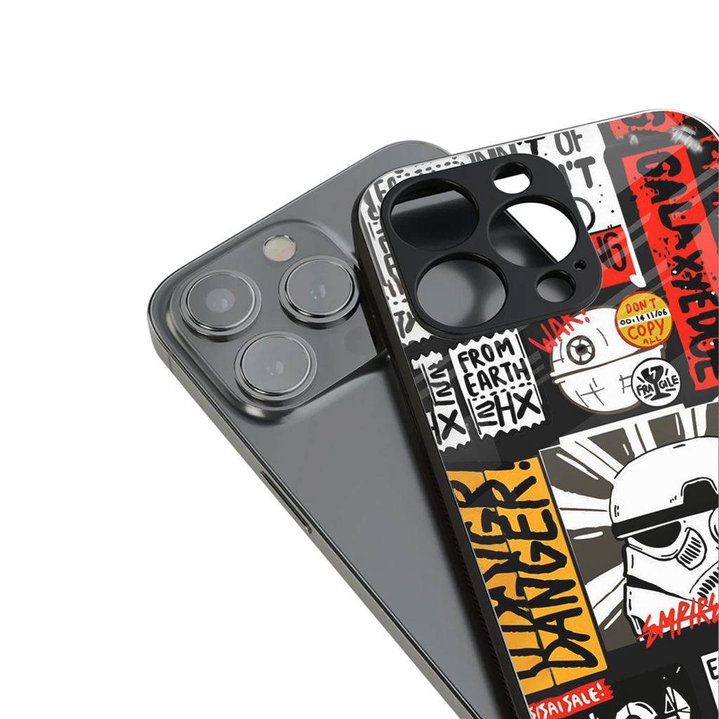 star wars collage back phone cover | glass case for iphone 16 pro max