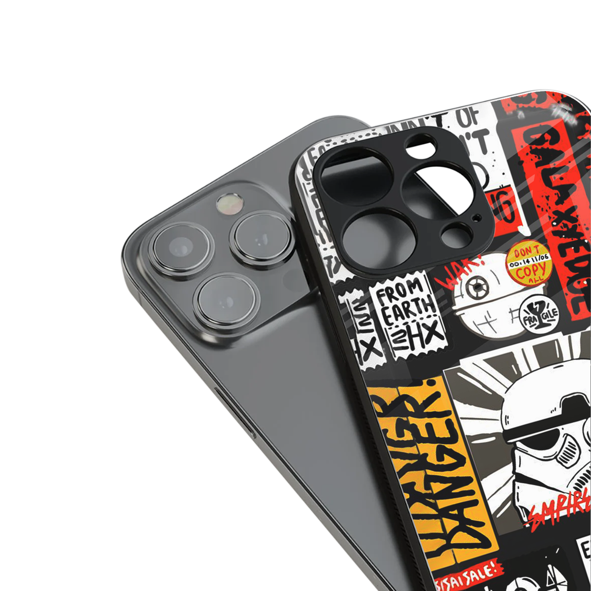 star wars collage back phone cover | glass case for iphone 16 pro max