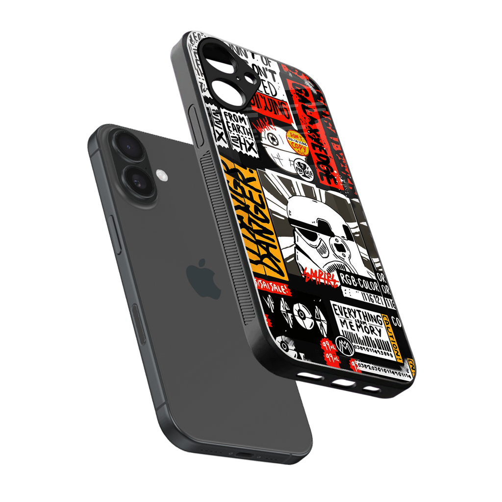 star wars collage back phone cover | glass case for iphone 16