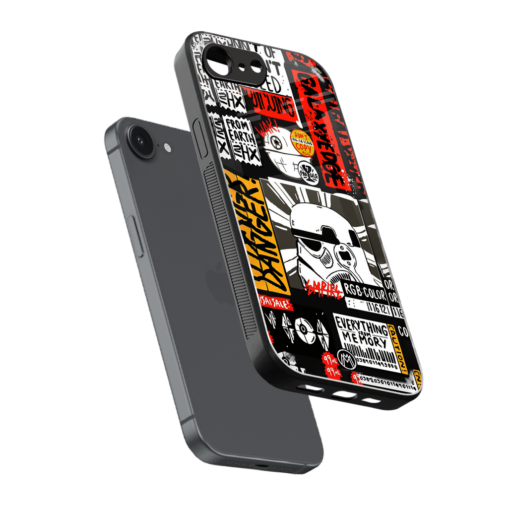 star wars collage back phone cover | glass case for iphone 16e