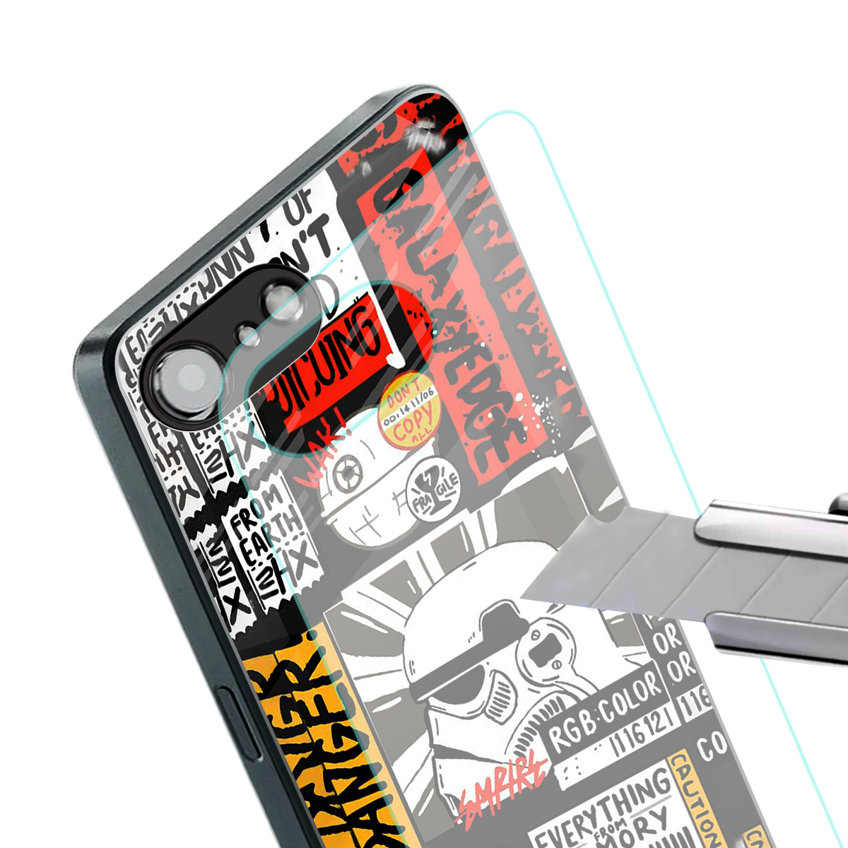 star wars collage back phone cover | glass case for iphone 16e