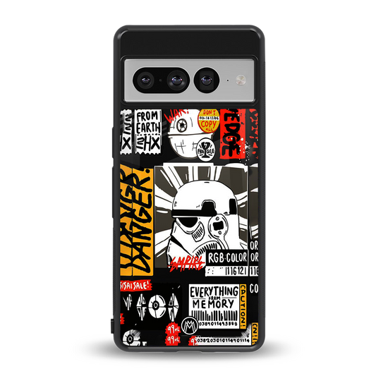 star wars collage back phone cover | glass case for google pixel 7 pro
