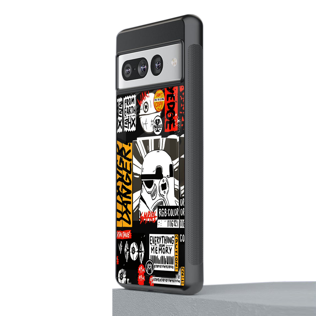 star wars collage back phone cover | glass case for google pixel 7 pro