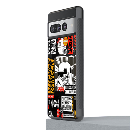 star wars collage back phone cover | glass case for google pixel 7 pro