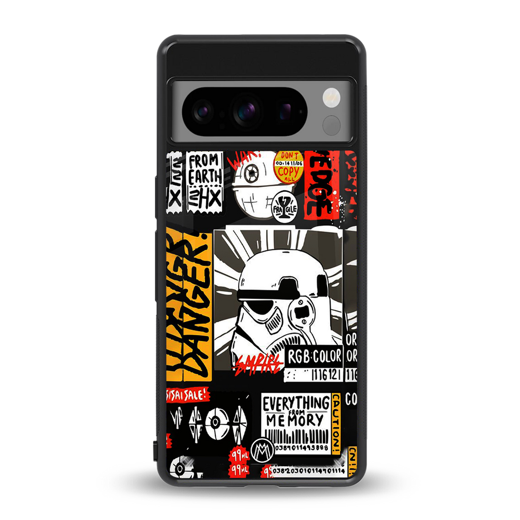 star wars collage back phone cover | glass case for google pixel 8 pro