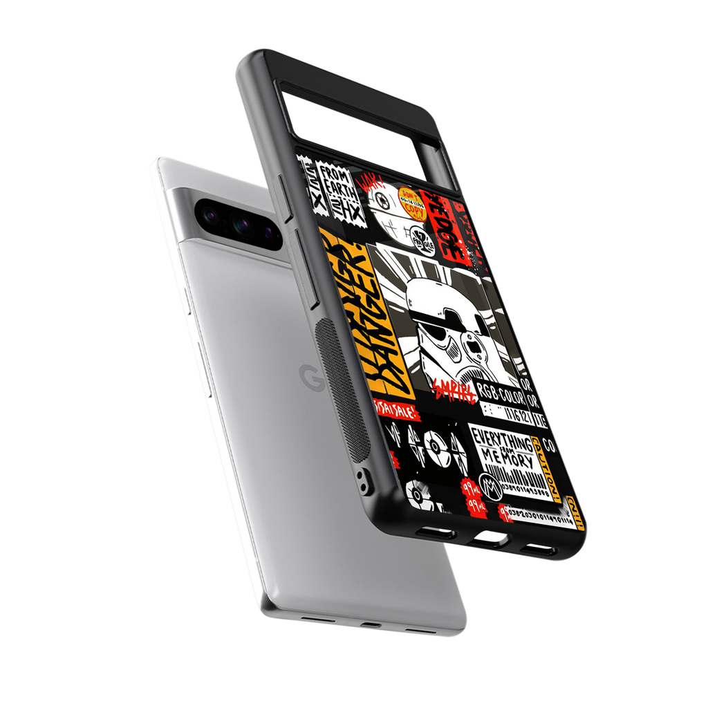 star wars collage back phone cover | glass case for google pixel 8 pro