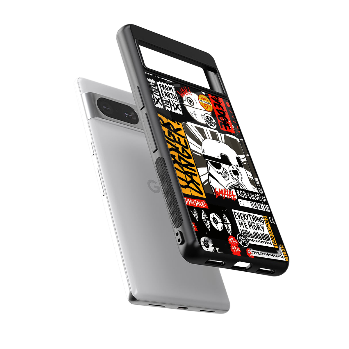 star wars collage back phone cover | glass case for Google Pixel 8