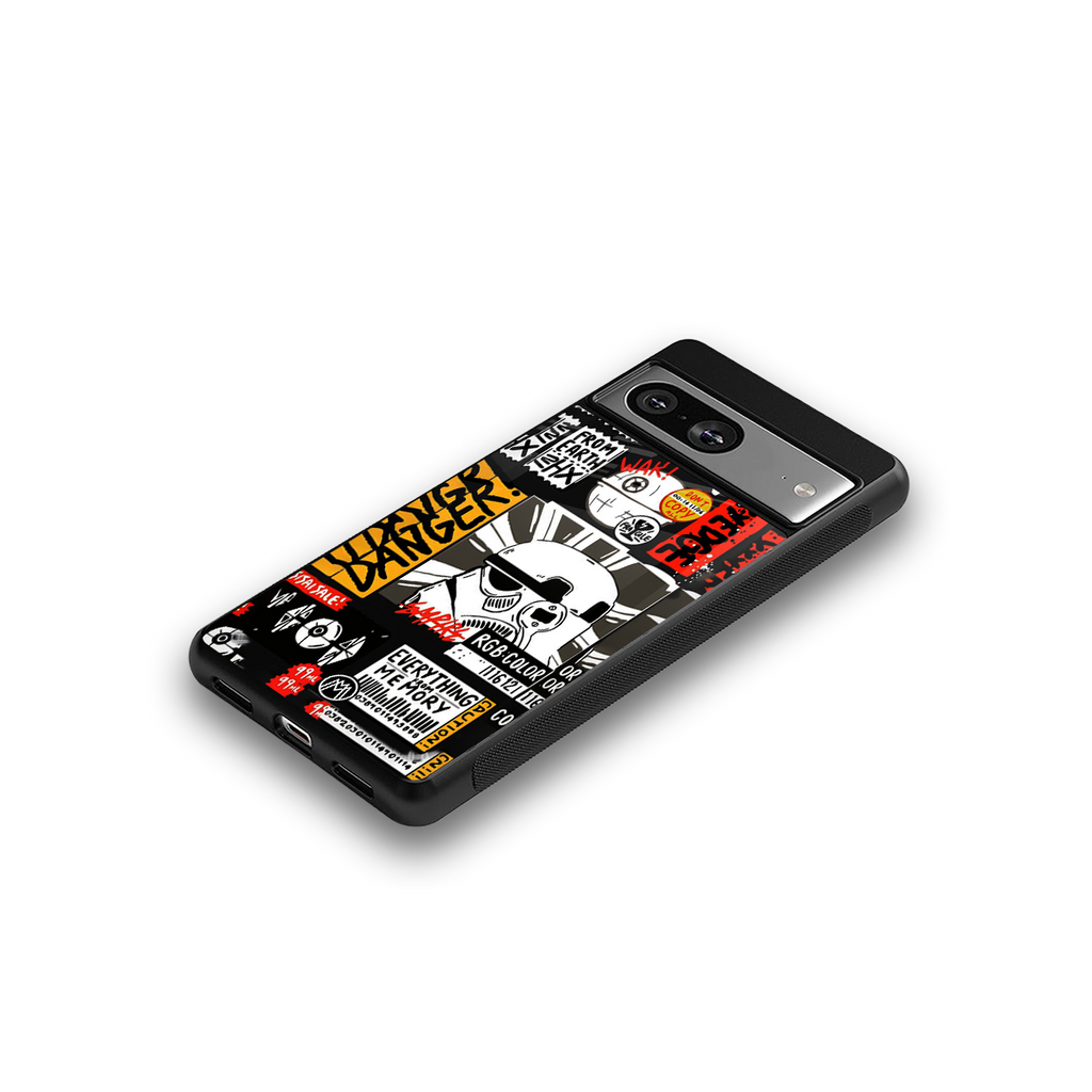 star wars collage back phone cover | glass case for Google Pixel 8