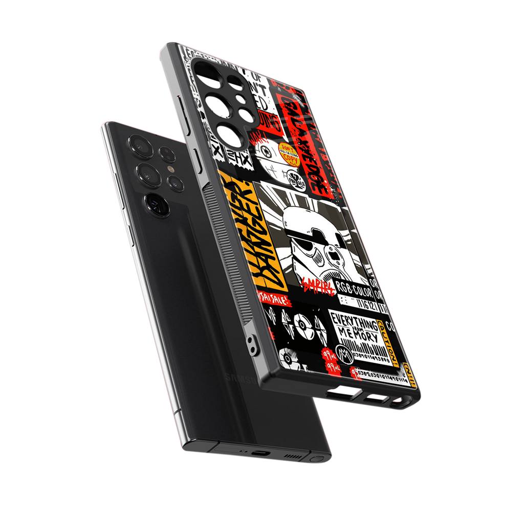 star wars collage back phone cover | glass case for samsung galaxy s23 ultra