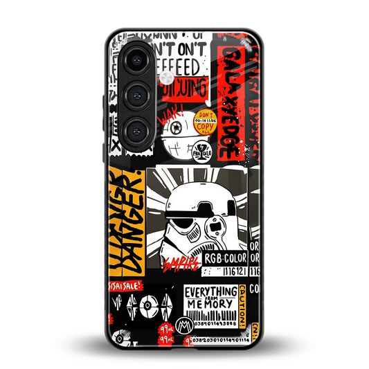 star wars collage back phone cover | glass case for samsung galaxy s23