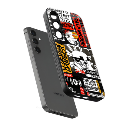 star wars collage back phone cover | glass case for samsung galaxy s23 plus