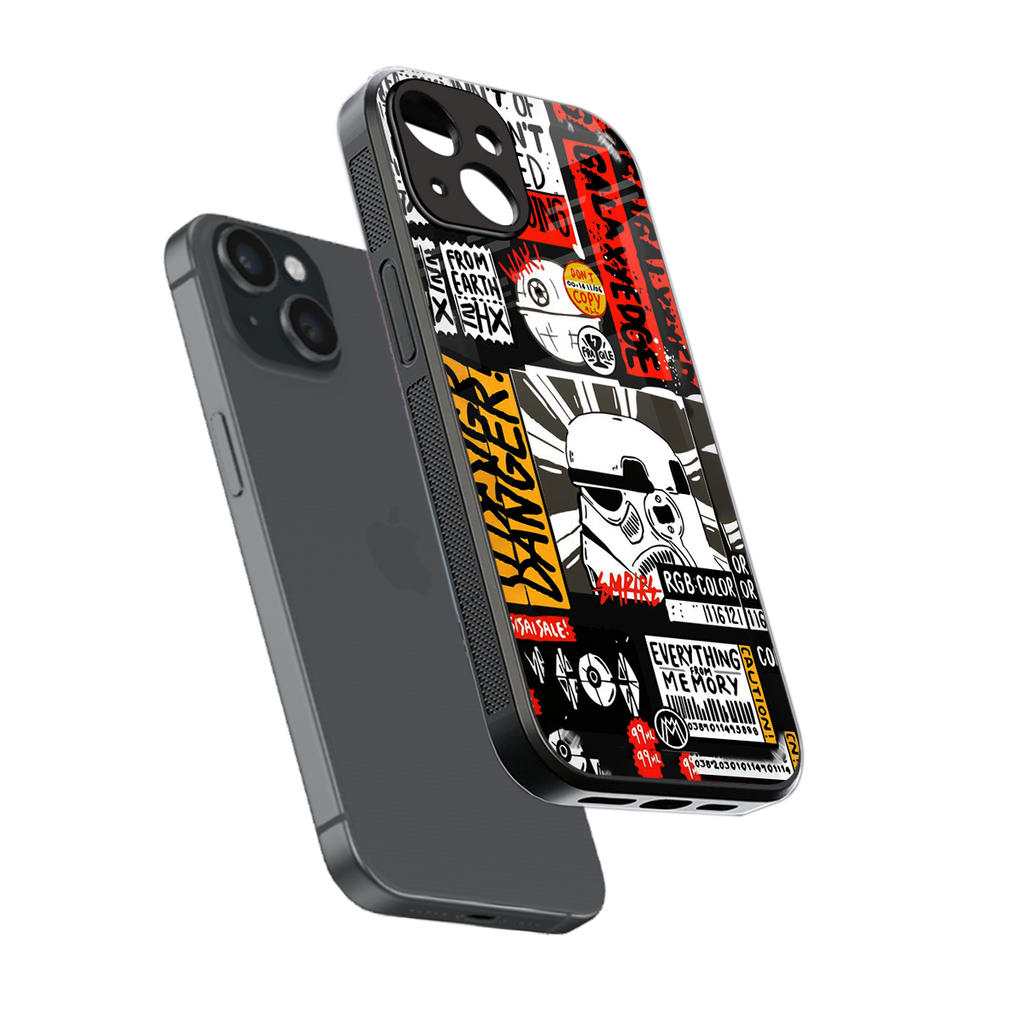 star wars collage back phone cover | glass case for iphone 15