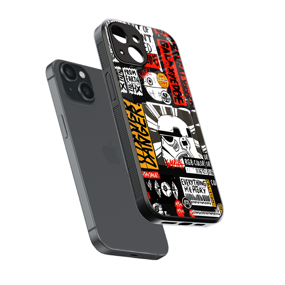 star wars collage back phone cover | glass case for iphone 15