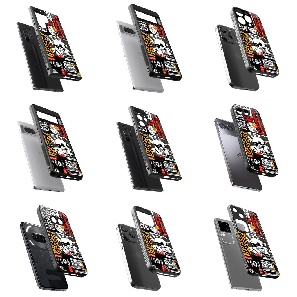 Durable Glass Back Mobile Case for iPhone, Samsung, OnePlus, Google Pixel, Redmi, Vivo, Oppo