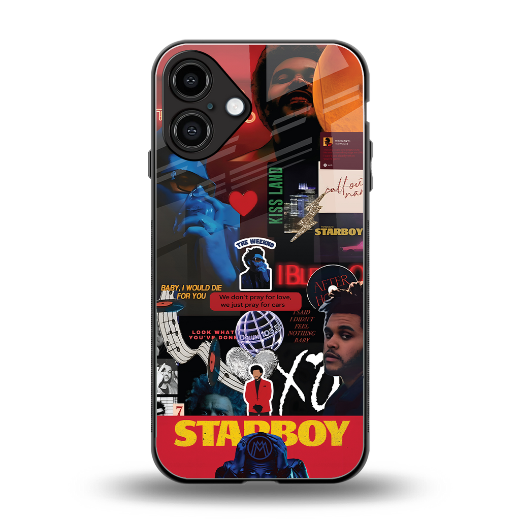 starboy mix back phone cover | glass case for iphone 16 plus