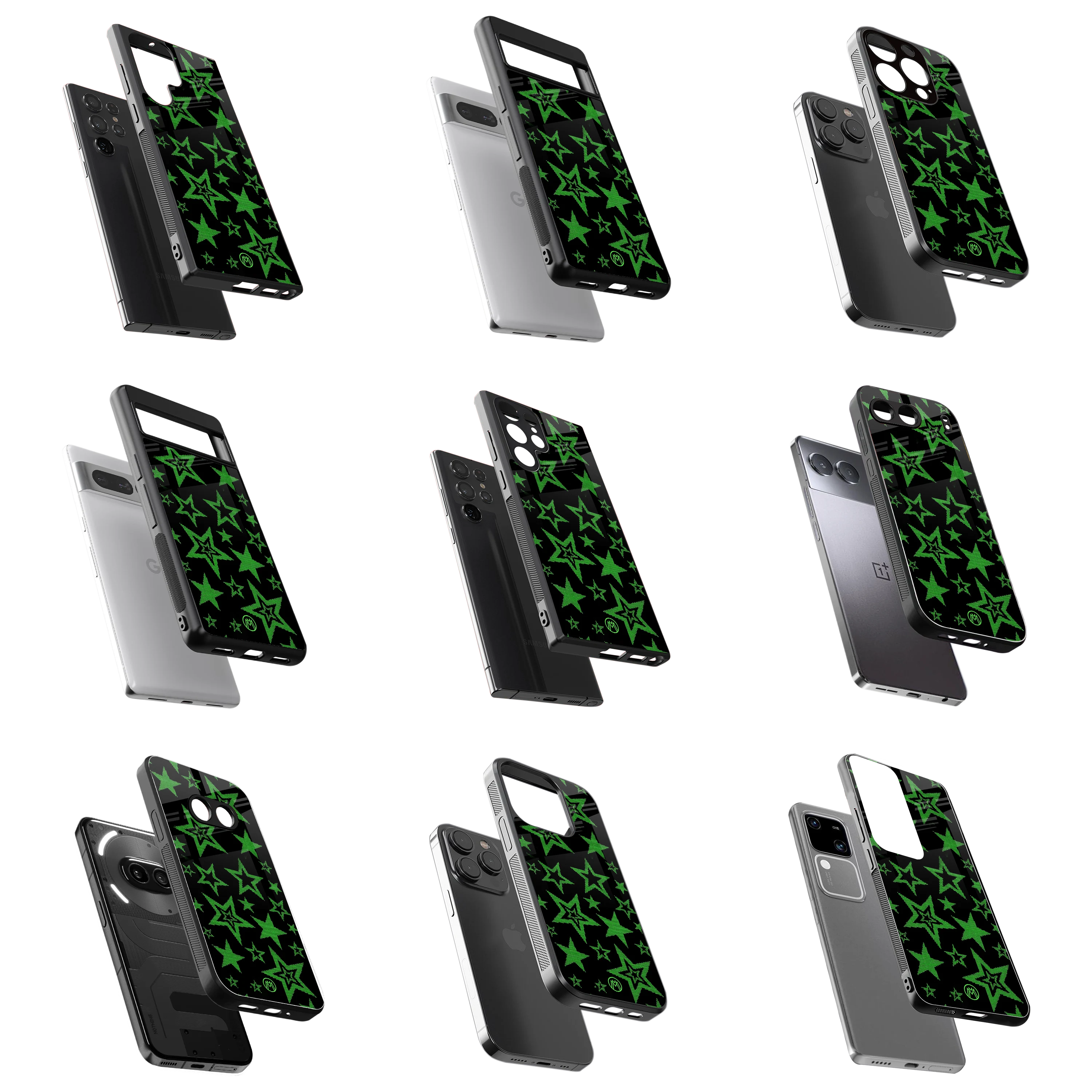 Durable Glass Back Mobile Case for iPhone, Samsung, OnePlus, Google Pixel, Redmi, Vivo, Oppo