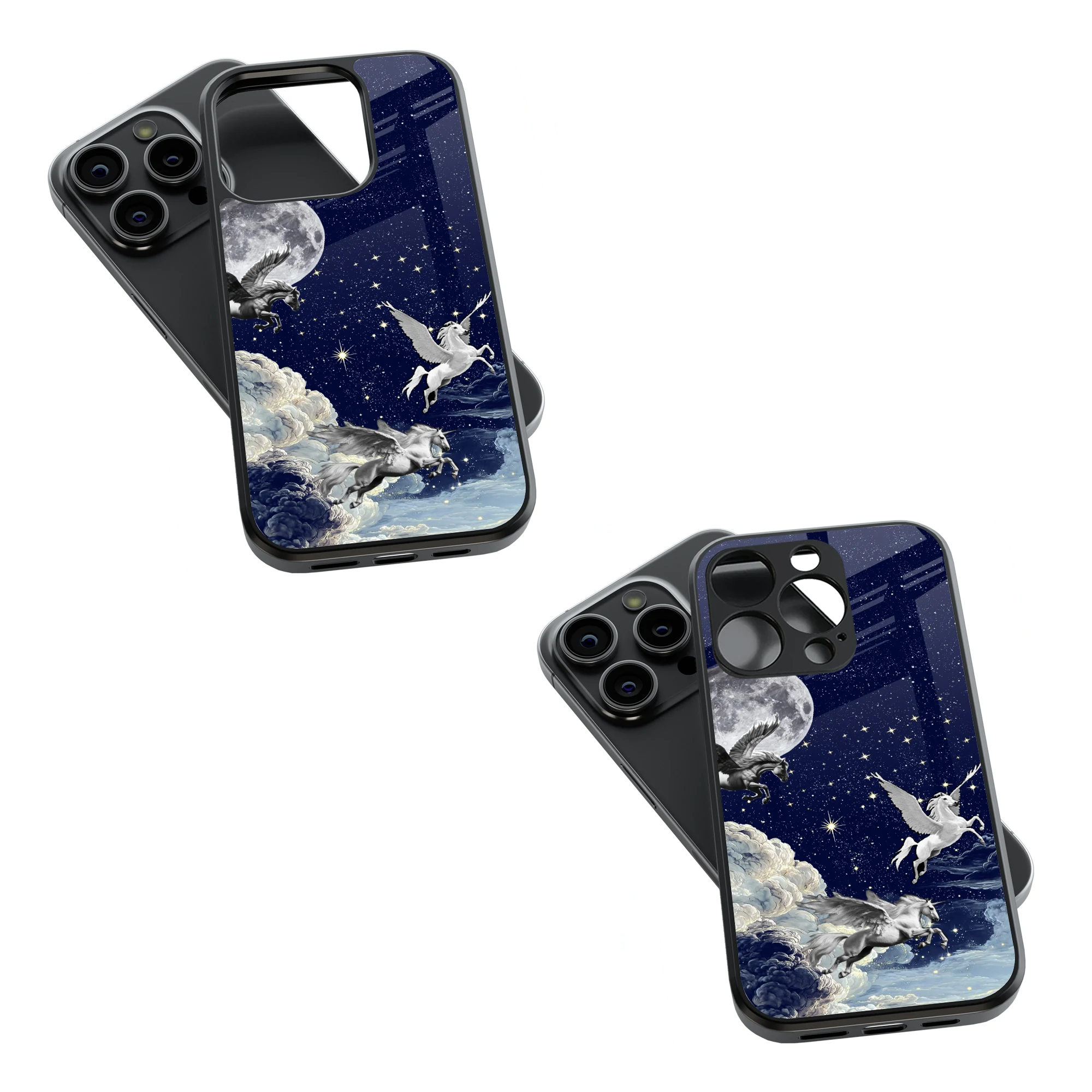 Trendy Glass Back Mobile Case for iPhone, Samsung, Redmi, OnePlus, Google Pixel, Motorola