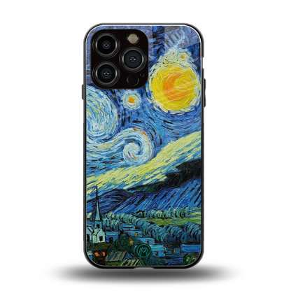 starry night back phone cover | glass case for iphone 13 pro max