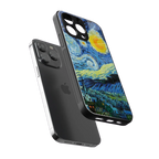 starry night back phone cover | glass case for iphone 13 pro
