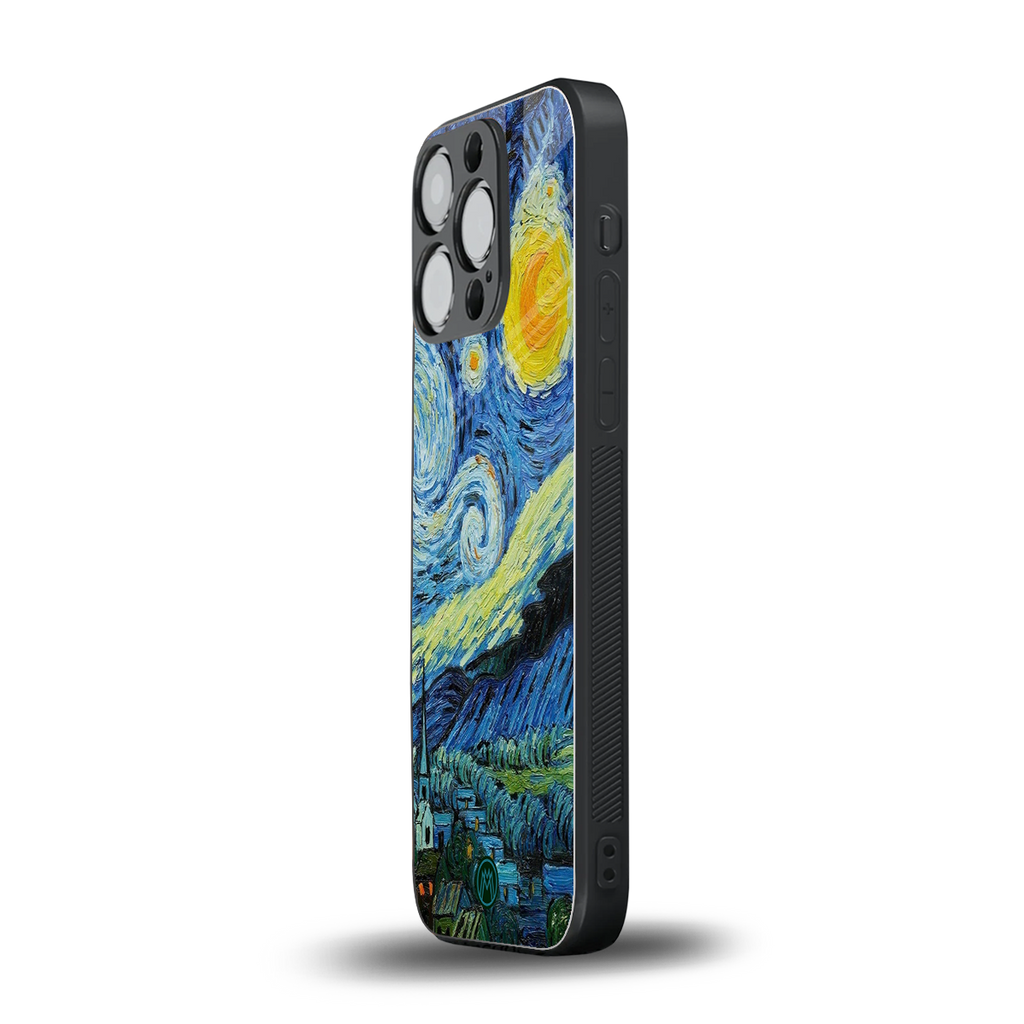 starry night back phone cover | glass case for iphone 13 pro