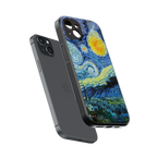 starry night back phone cover | glass case for iphone 15 plus