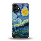 starry night back phone cover | glass case for iphone 16 plus