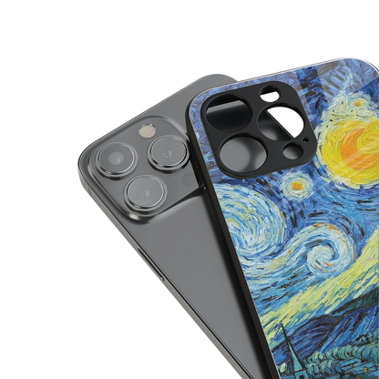 starry night back phone cover | glass case for iphone 13 mini