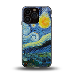 starry night back phone cover | glass case for iphone 16 pro
