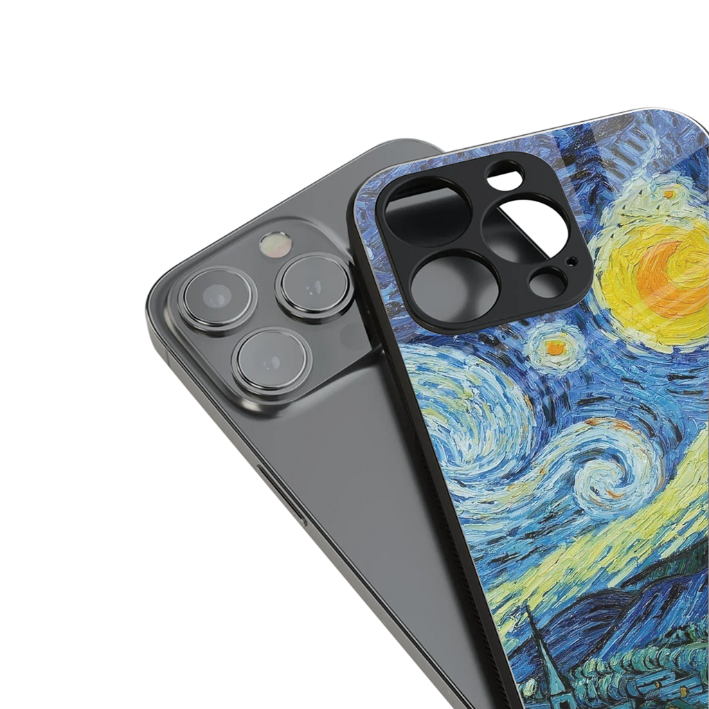 starry night back phone cover | glass case for iphone 16