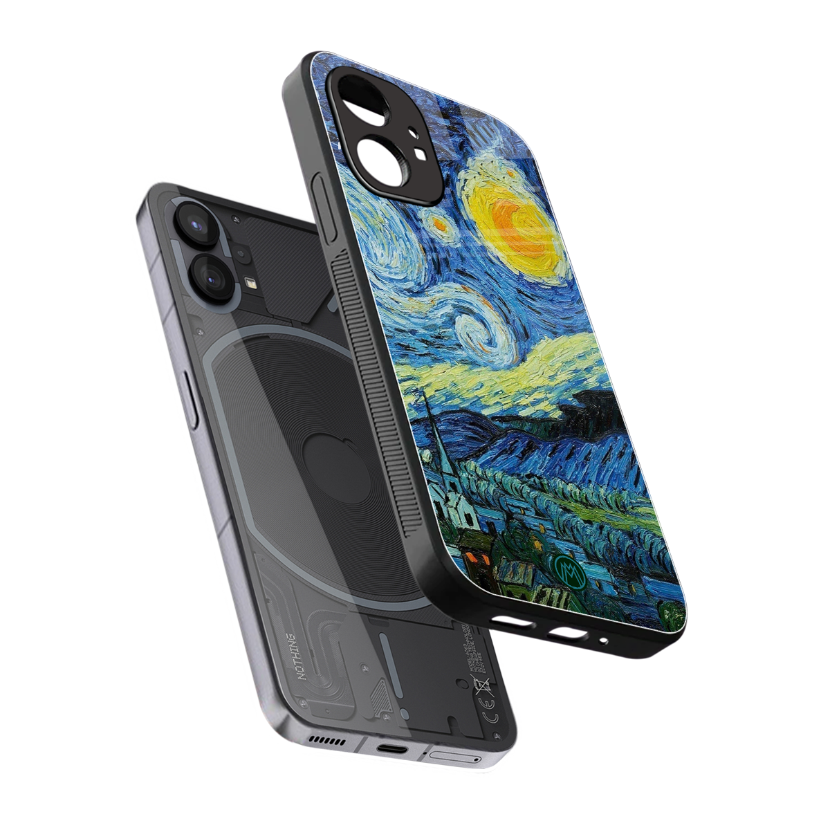 starry night back phone cover | glass case for nothing phone 1