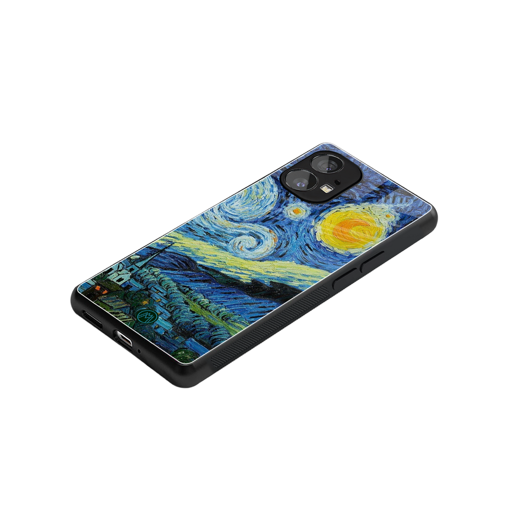 starry night back phone cover | glass case for nothing phone 1