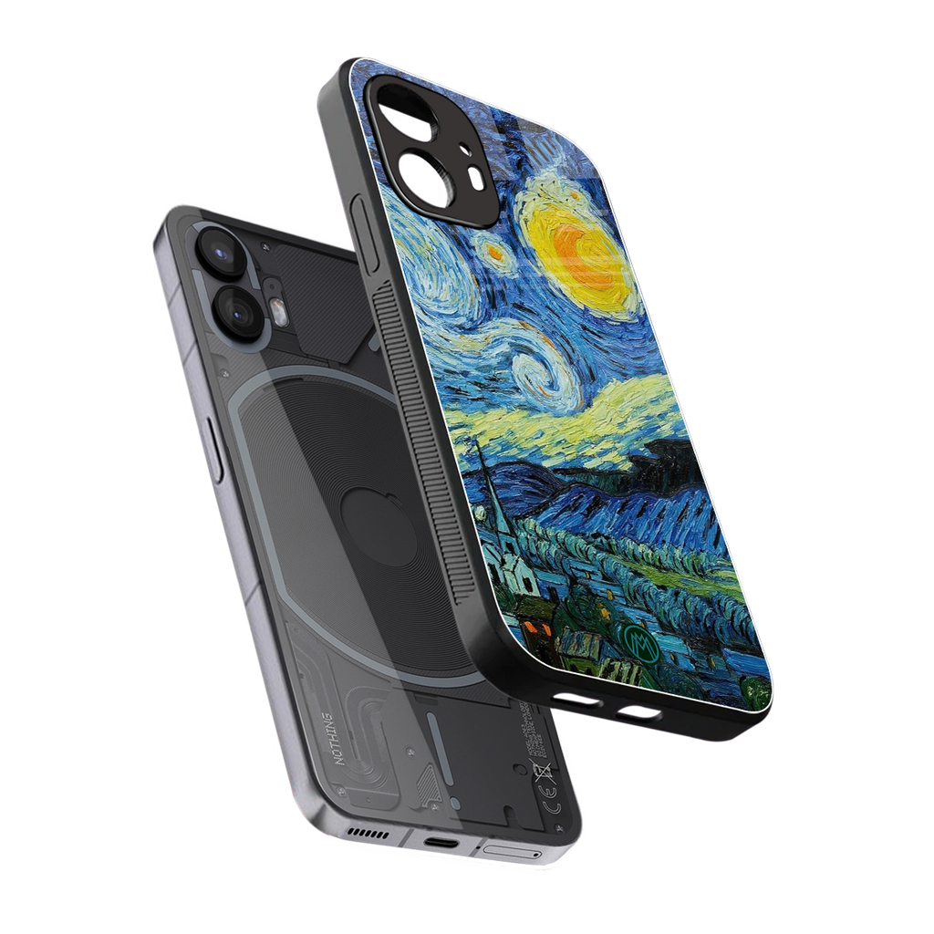 starry night back phone cover | glass case for nothing phone 2