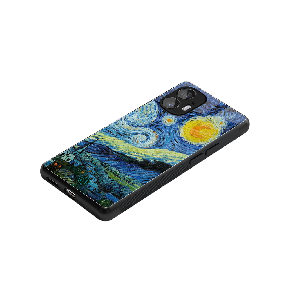starry night back phone cover | glass case for nothing phone 2