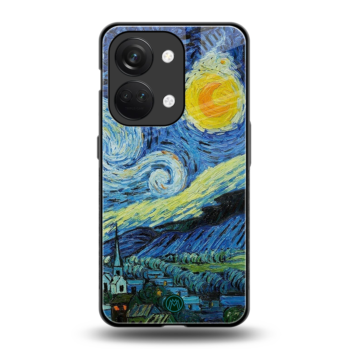 starry night back phone cover | glass case for oneplus nord 3