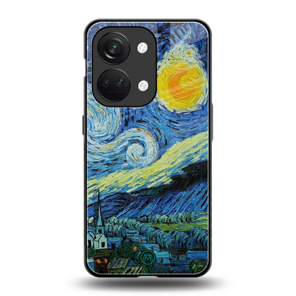starry night back phone cover | glass case for oneplus nord 3