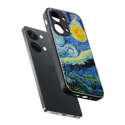 starry night back phone cover | glass case for oneplus nord 3