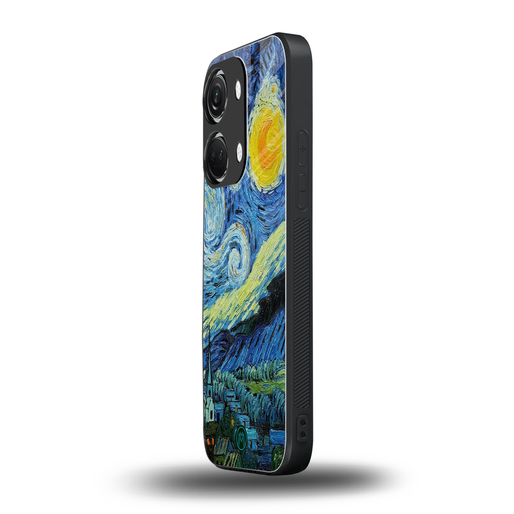 starry night back phone cover | glass case for oneplus nord 3