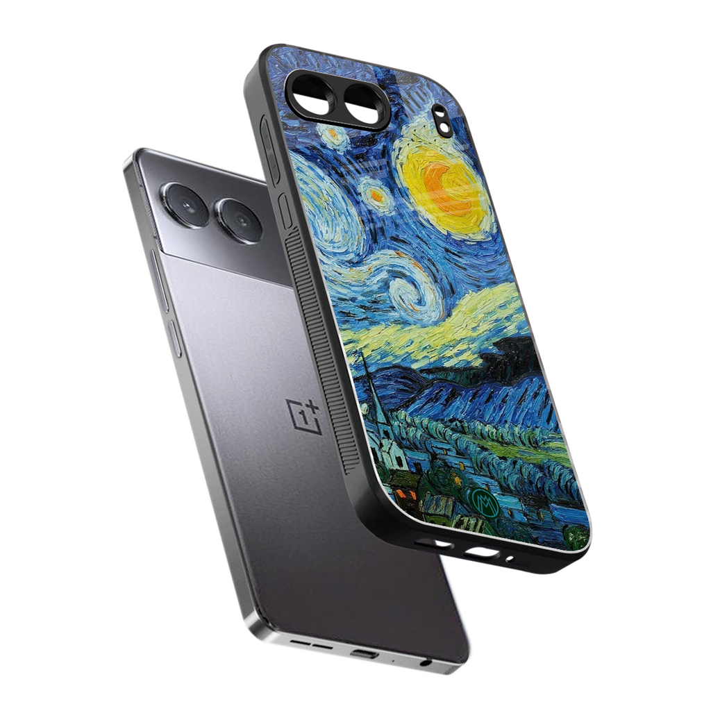 starry night back phone cover | glass case for oneplus nord 4