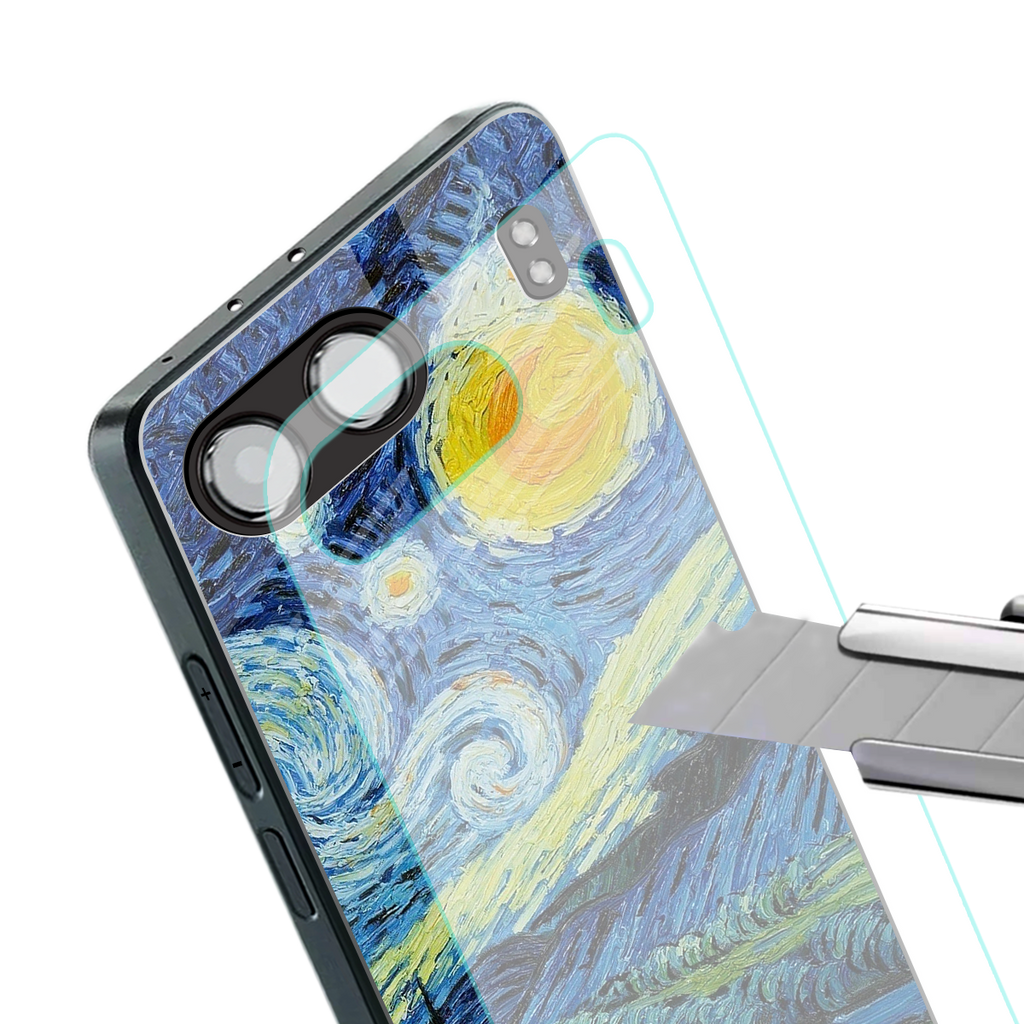 starry night back phone cover | glass case for oneplus nord 4