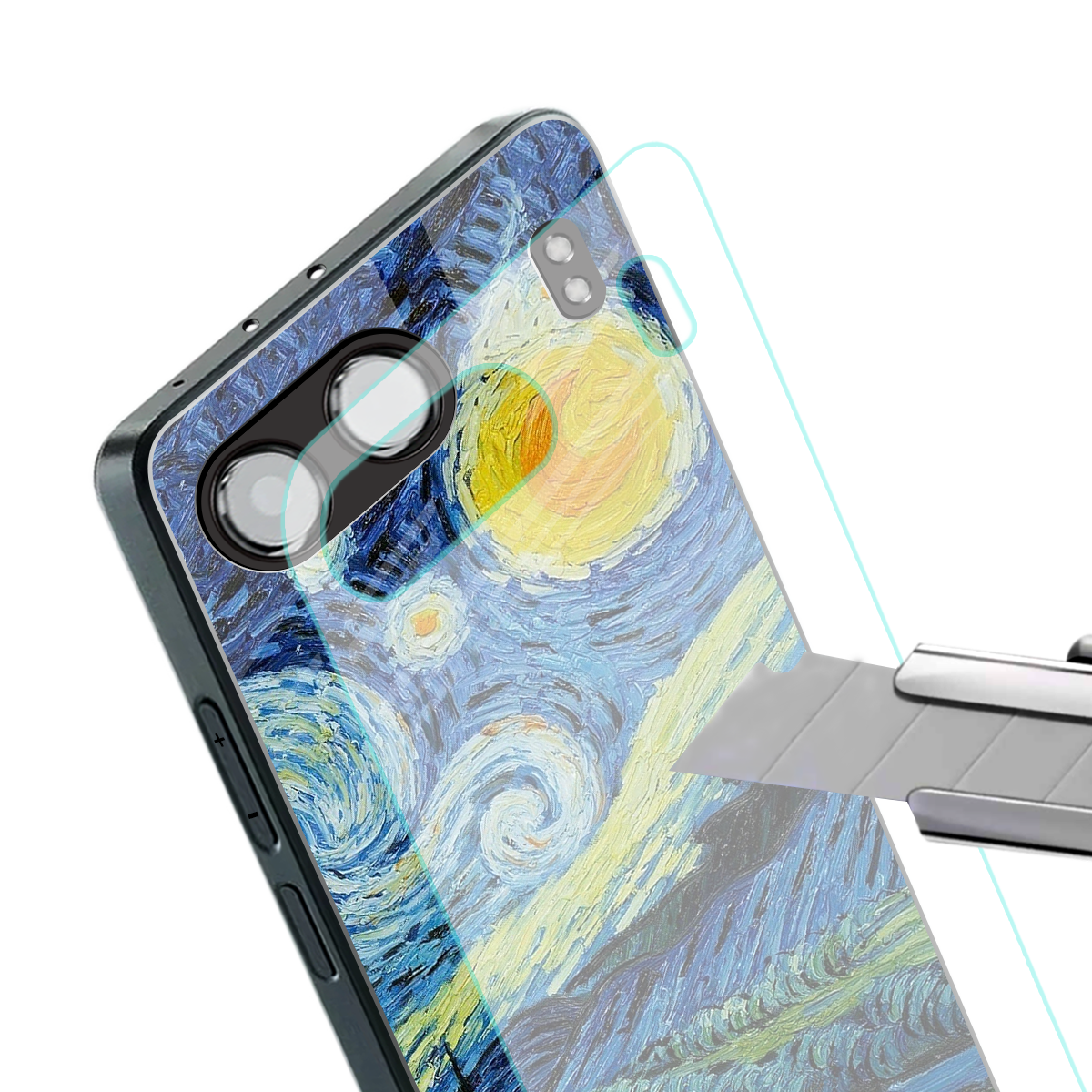 starry night back phone cover | glass case for oneplus nord 4
