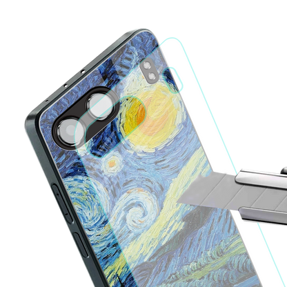 starry night back phone cover | glass case for oneplus nord 4