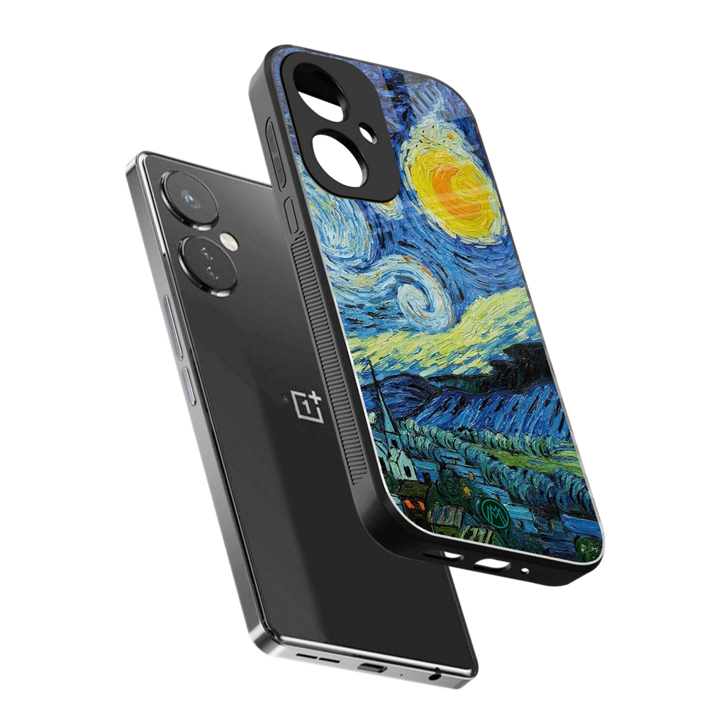 starry night back phone cover | glass case for oneplus nord ce 3